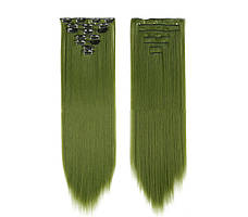 Набір термоволос на кліпсах XR Hair Зелений 55 см XR-443
