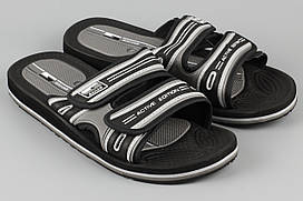 Шльопанці чоловічі на липучці чорні Sahab SH20-007M Сахаб Розміри 10/41 11/42 маломір на розмір