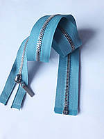 Замок-блискавка роз'ємний металевий, 1 бігунок №5, 65 см. Голубий