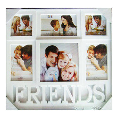 Фоторамка-колаж на 6 фото, "FRIENDS", пластик, білий, фото 2
