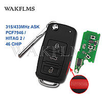 Выкидной ключ для Volkswagen (Фольксваген) 3 + 1 кнопки 5K0837202AE, ID 48, 315 MHZ Джетта Jetta vw Volkswagen