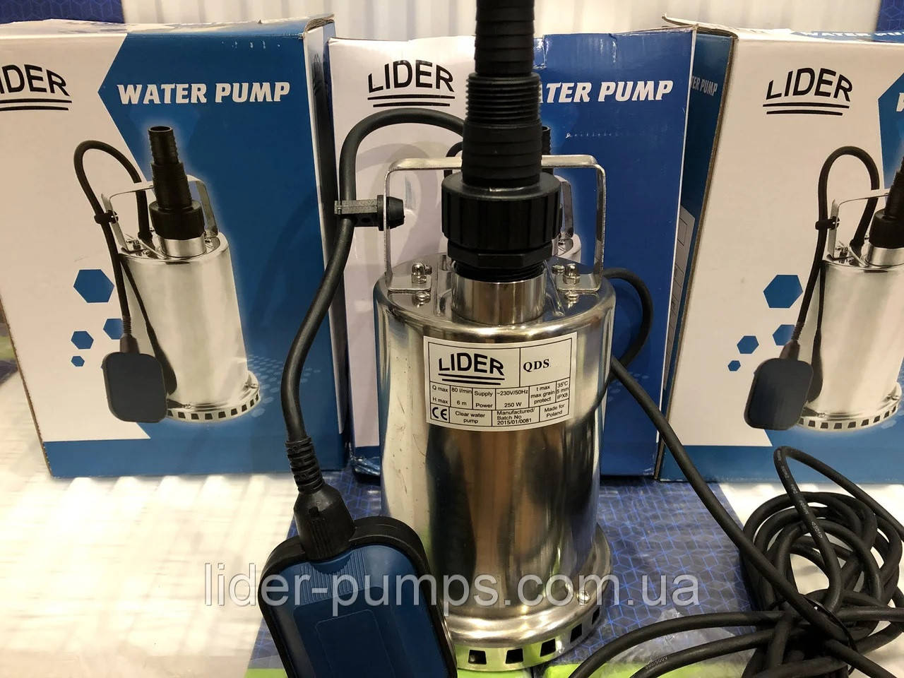 Насос дренажний LIDER QDS 400 нержавійка