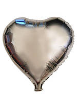 Шар фольгированный сердце серебро, 22 см 1571