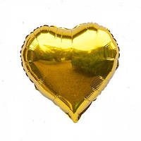 Шарик воздушный 18" фольга в форме сердца "Золотой" 1342