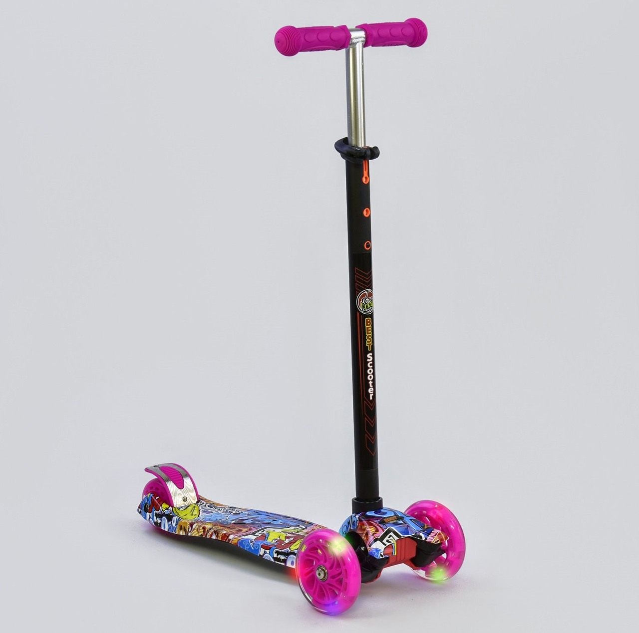 Самокат Best Scooter MAXI, трубка керма алюмінієва, зі світними колесами
