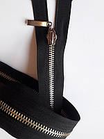 Замок-блискавка роз'ясненнями з'ємний металевий, 1 бігунок №5, 75 див., чорний з білим металом