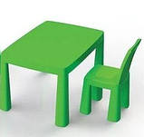 Столик і стільчик ТМ Doloni 2в1 + хокей, дитячий пластиковий столик і стілець-табурет салатовий, фото 4