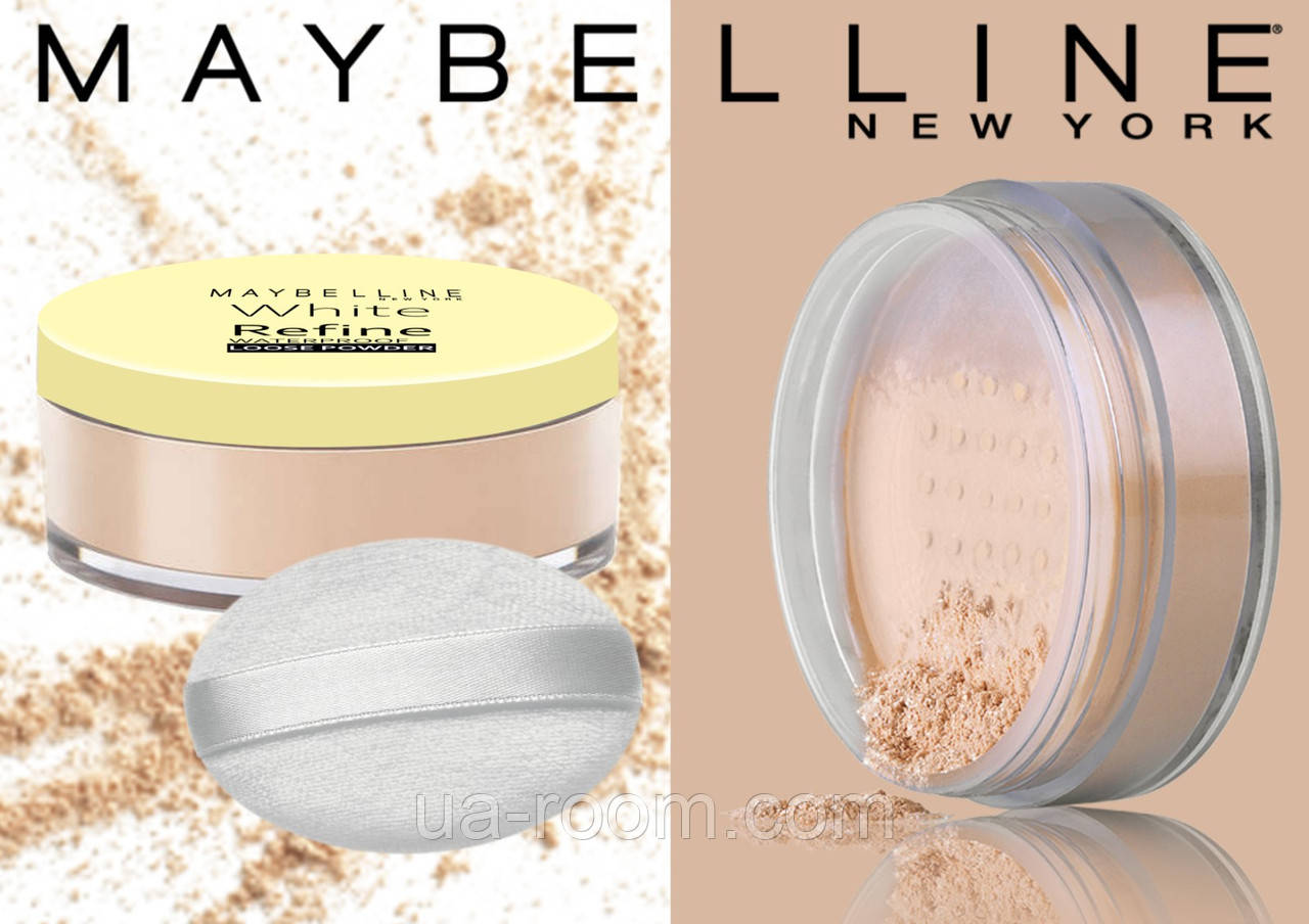 Розсипчаста пудра для обличчя Maybelline White Refine Waterproof Loose Powder