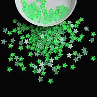 Стрази для дизайну нігтів Зірочки, Neon Green, 5 мм, 1 шт.