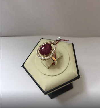 Золотое кольцо с рубином Ребэкка размер 17,5 - фото 3 - id-p1090681134