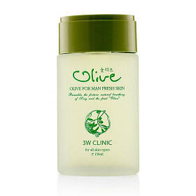 Зволожуючий тонер з оливою для чоловічої шкіри 3W Clinic Olive For Man Fresh Skin 150 мл (8809083285777)