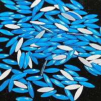 Стрази для дизайну нігтів Човники, Neon Blue, 3х11мм, 1 шт.