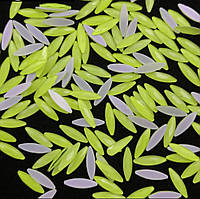 Стрази для дизайну нігтів Човники, Neon Yellow, 3х11мм, 1 шт.