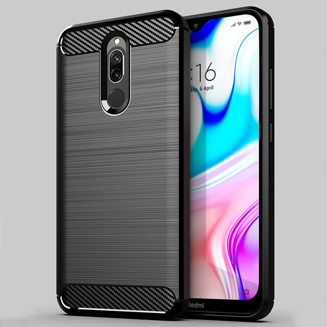 Протиударний TPU чохол Rugged Carbon для Xiaomi Redmi 8 (чорний)