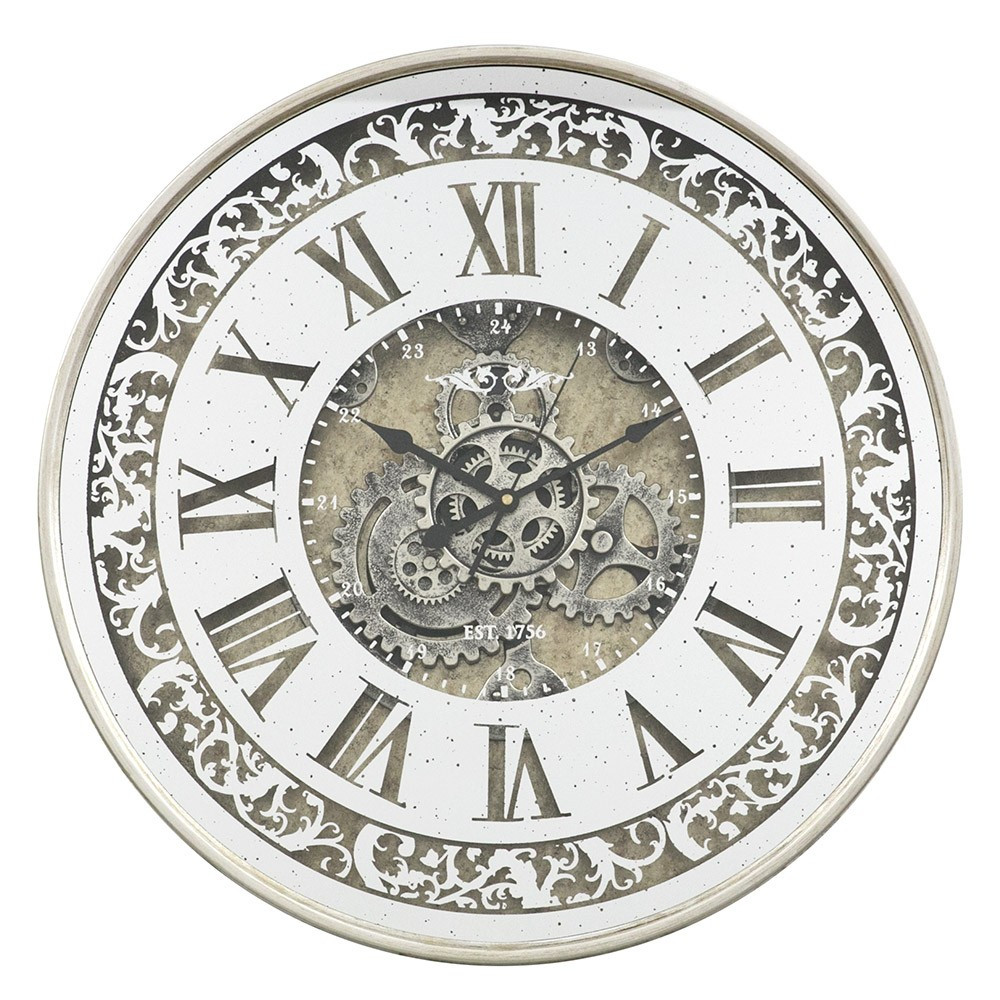 Настінний годинник із дзеркалом 60x10 см Retro Mirror