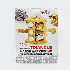 Спецівниця на дерев'яній підставці "Triangle" 9 шт./наб, фото 3