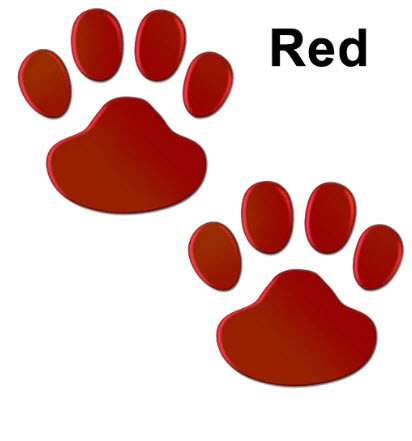 Дзеркальні наклейки лапки тварин 6*6см набір 2шт колір червоний
