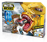 Трек Zuru Metal Machines T-Rex Attack Playset Двойная Петля пускатель - одна машинка (6702) (B07CJQ1FPM)