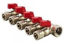 Колектор кульовий 1" на 5 виходів під 16 фітинг