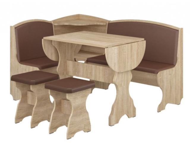 Уголок кухонный Виконт ДСП дуб сонома+винил коричневый Уголок кухонный Виконт ДСП дуб сонома+винил коричневый