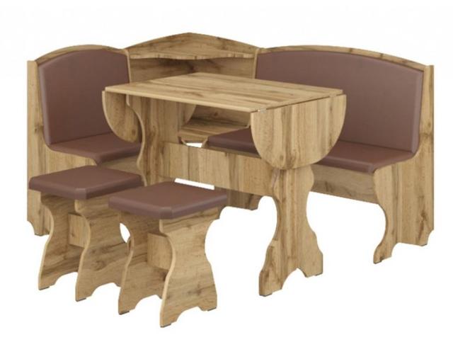 Уголок кухонный Виконт ДСП дуб тахо+винил коричневый Уголок кухонный Виконт ДСП дуб тахо+винил коричневый