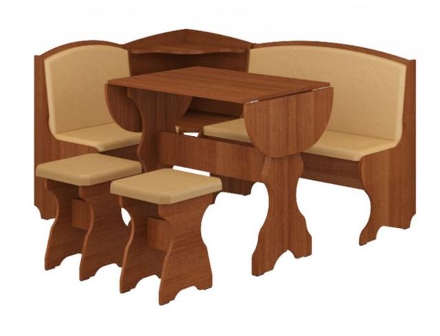 Уголок кухонный Виконт ДСП лесной орех+винил рыжый Уголок кухонный Виконт ДСП лесной орех+винил рыжый