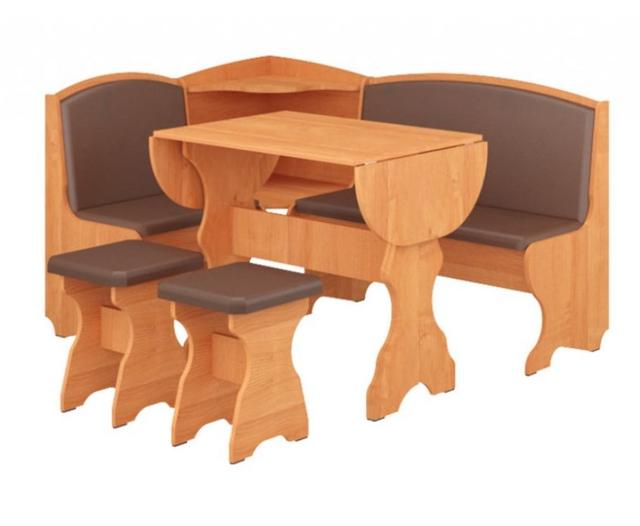 Уголок кухонный Виконт ДСП ольха+винил коричневый Уголок кухонный Виконт ДСП ольха+винил коричневый