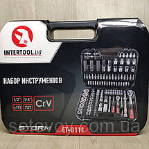 Набір інструментів INTERTOOL ET-8111 STORM на 111 од Ключів, головок, фото 3