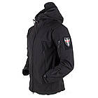 🔥 Куртка Soft Shell "ESDY 105" - Чорна (непромокаємий куртка, тактична, поліцейська), фото 3