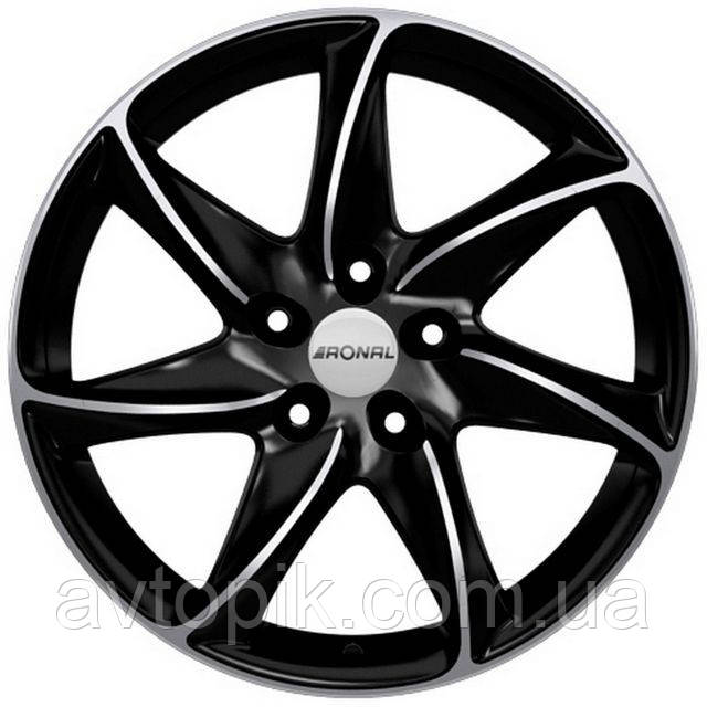 Литі диски Ronal R51 Basis R18 W8 PCD5x112 ET35 DIA76.1 (jet black front diamond cut)