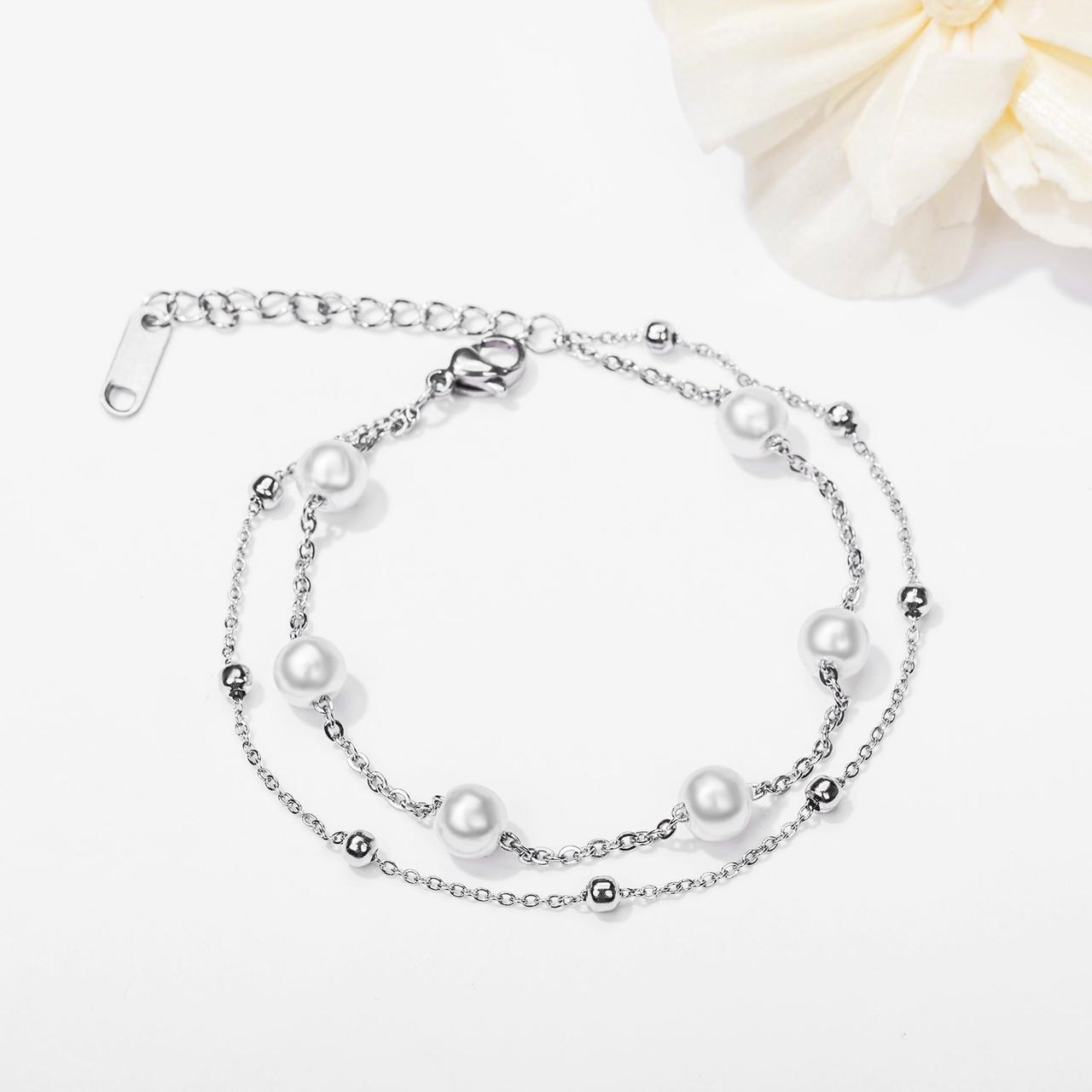 Браслет стальний «Перли», фото 1