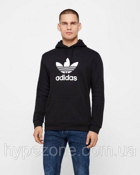 Худи Adidas Old School черное с логотипом, унисекс