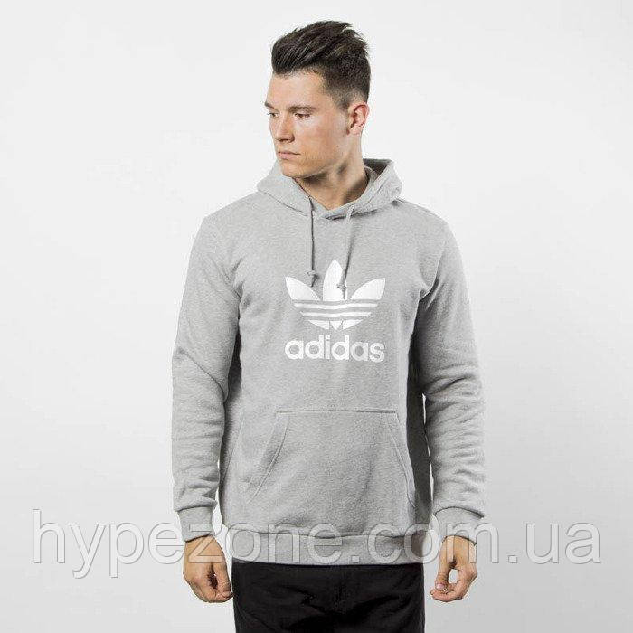 Худі Adidas Old School сіре з логотипом, унісекс (чоловіче, жіноче, дитяче)