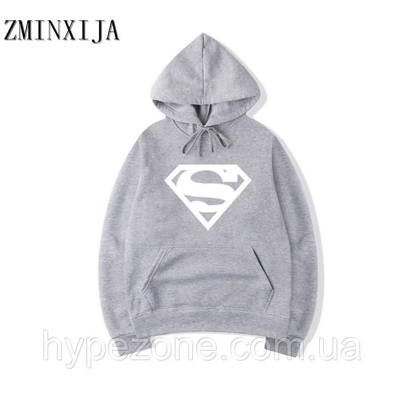 Худі Superman сіре, унісекс (чоловіче, жіноче, дитяче), фото 1