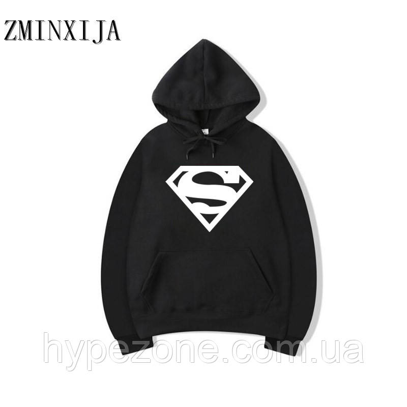 Худі Superman чорне, унісекс (чоловіче, жіноче, дитяче), фото 1