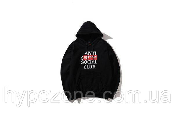 Худі Supreme & A. S. S. C чорне з логотипом, унісекс (чоловіче, жіноче, дитяче)