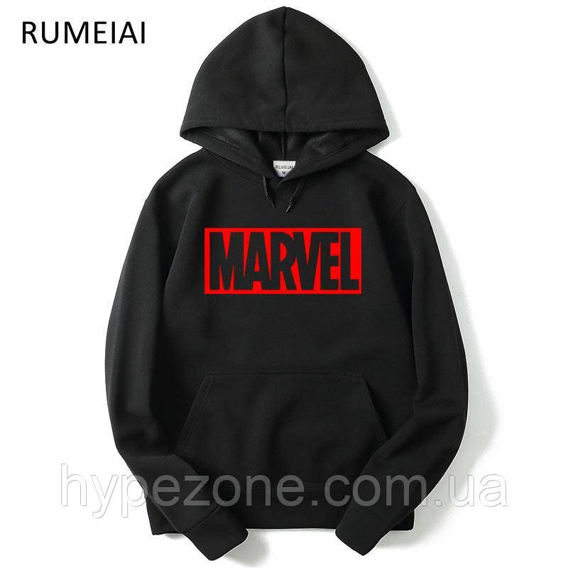 Худі Marvel чорне з лого, унісекс (чоловіче, жіноче, дитяче)