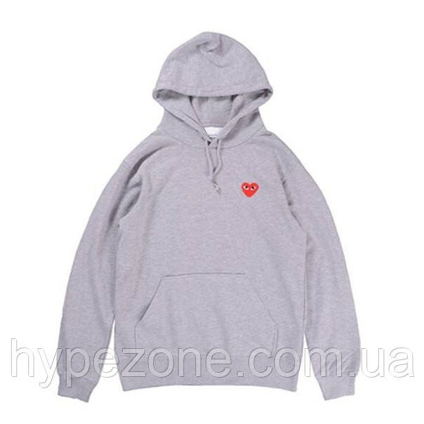 Худі Play Comme des Garcons чоловіче Кофта з капюшоном з принтом CDG КДГ Кенгурушка з кишенею Батник бавовняний, фото 1