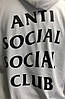 Худі Anti social social club (A. S. S. C), біла з логотипом, унісекс (чоловіче, жіноче, дитяче), фото 3