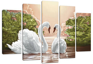 Модульна картина Лебеді 120х80 см