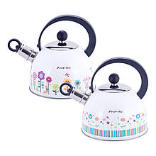 1079 Чайник 1.8 л з нерж. сталі зі свистком і нейлон. ручкою