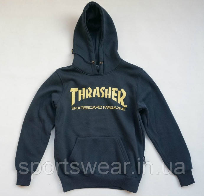 Худі Thrasher Skateboard Magazine темно-синє з логотипом, унісекс (чоловіче, жіноче, дитяче)