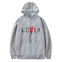 Худи Vlone / Lover серое с логотипом, унисекс