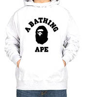 Худи BAPE A Bathing Ape белое с логотипом, унисекс