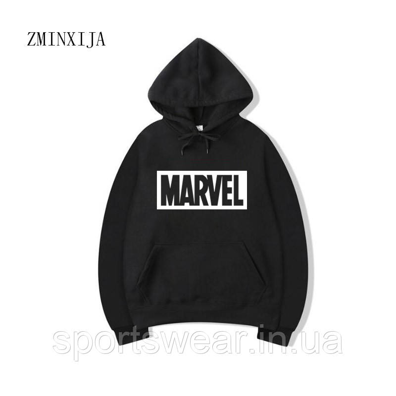 Худі Marvel чорне чоловіче Толстовка з капюшоном Марвел з принтом комікси Кенгуру Марвел Кофта на літо, зиму