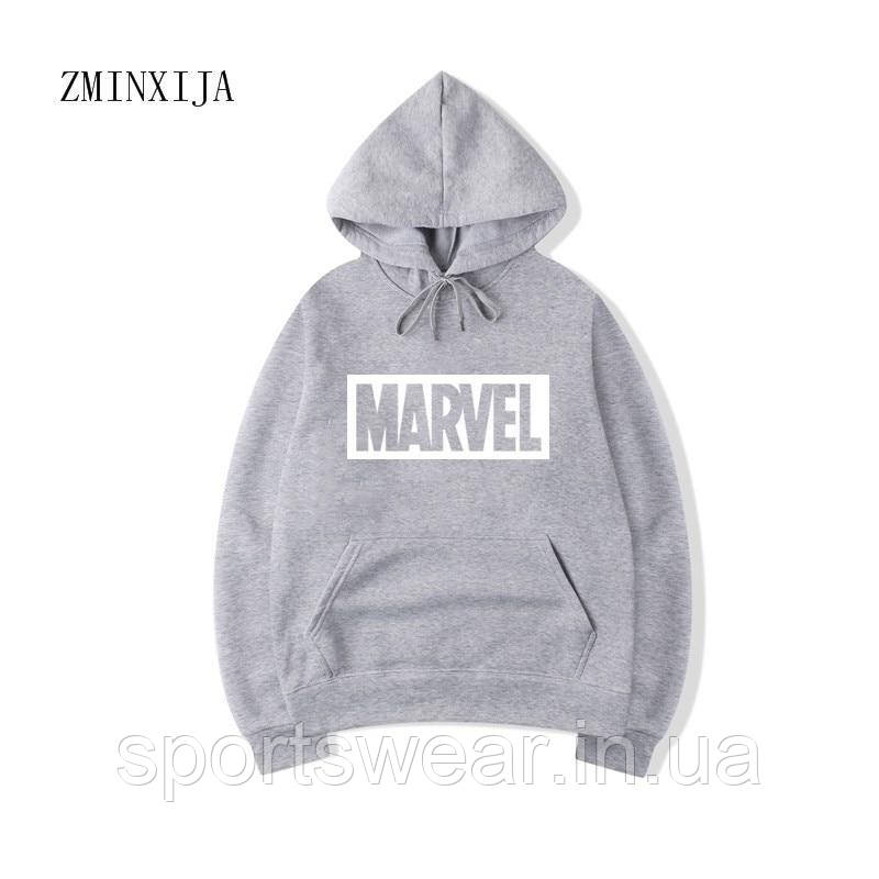Худі Marvel сіре з лого, унісекс (чоловіче, жіноче, дитяче)