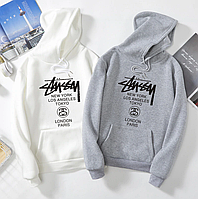 Толстовка Stussy Worldwide Кофта черная, серая, белая, розовая с логотипом Стасси Кенгуру Летнее \ Зимнее х\б