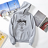 Толстовка Stussy Worldwide Кофта чорна, сіра, біла, рожева з логотипом Стассі Кенгуру Літє \ Зимове х\б, фото 4