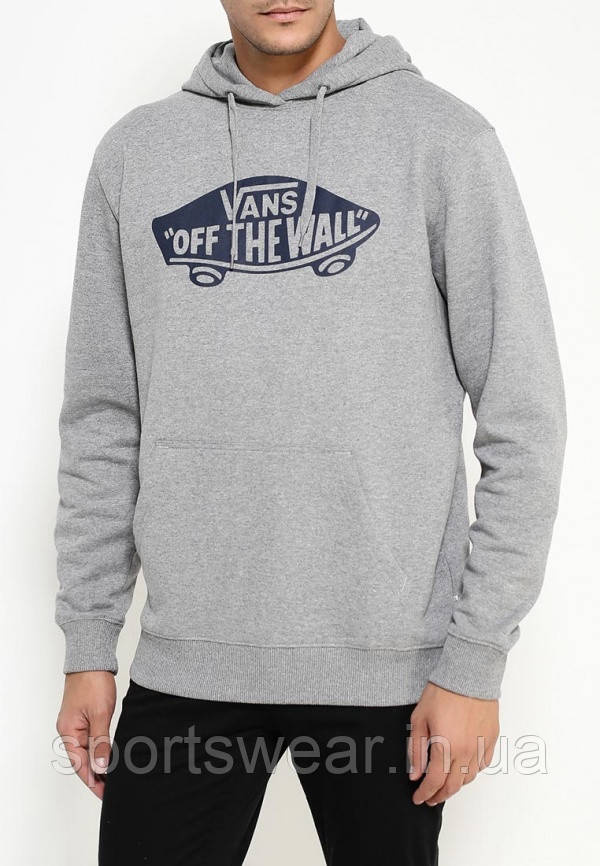 Худі Vans сіре з класичним логотипом, унісекс (чоловіче, жіноче, дитяче)