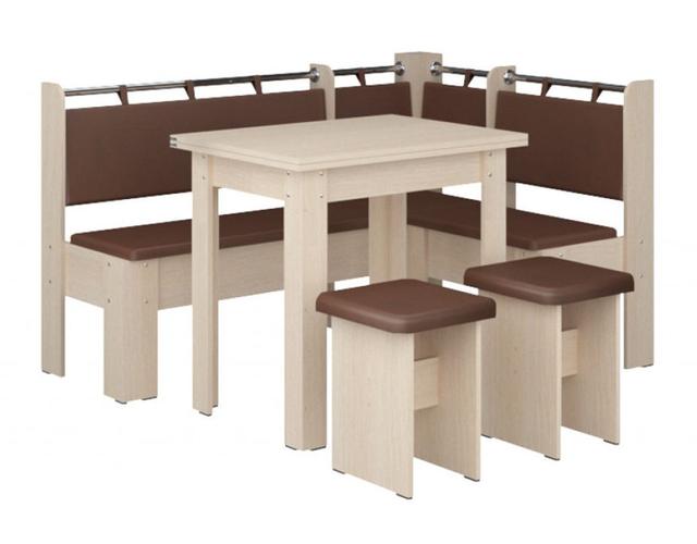 Уголок кухонный Гетьман ДСП дуб молочный+винил коричневый Уголок кухонный Гетьман ДСП дуб молочный+винил коричневый